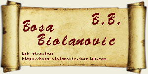 Bosa Biolanović vizit kartica